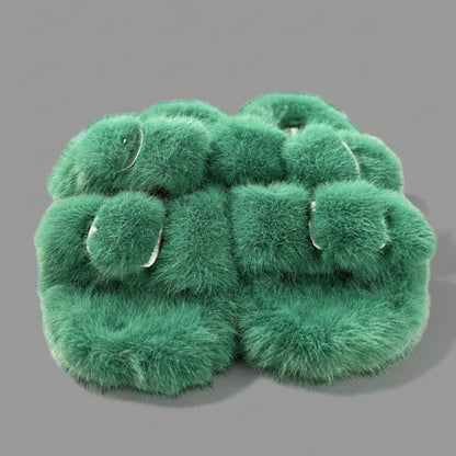 FAUX MINK SANDALS