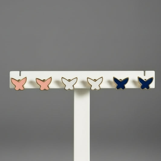 SMALL ENAMEL BUTTERFLY HUGGIE