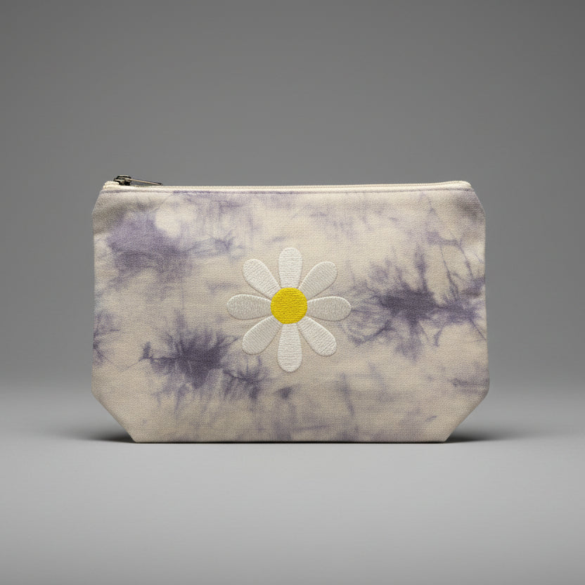 TYE DYE FLORAL CANVAS POUCH