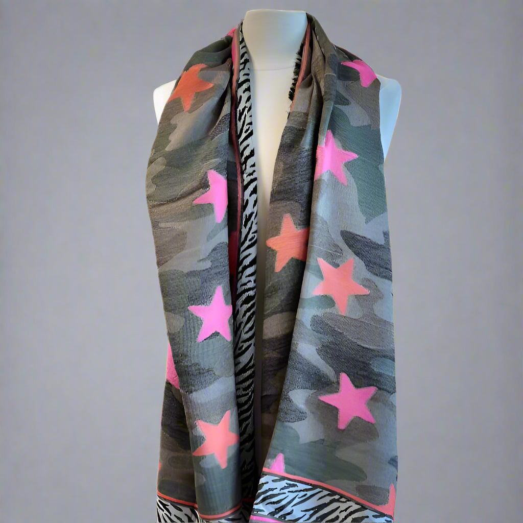 ARMY GREEN WOVEN CAMO SCARF