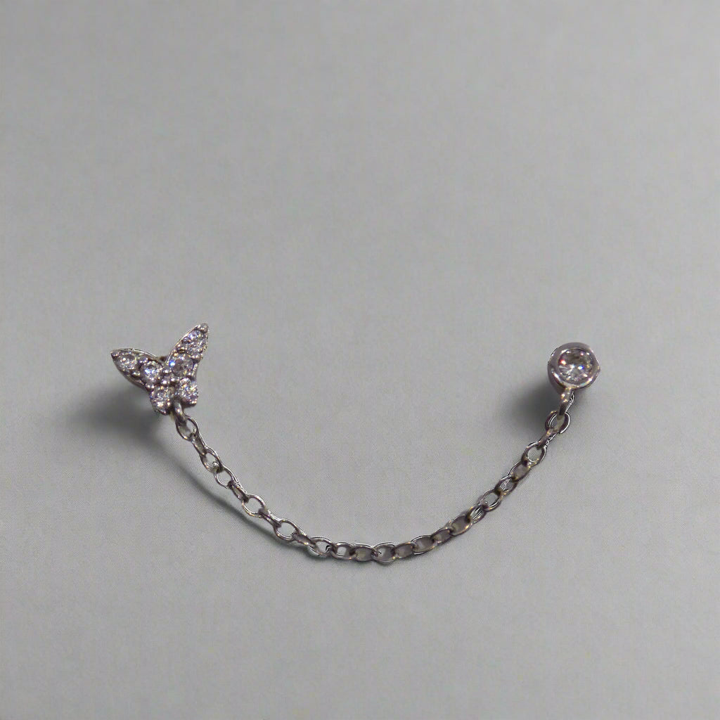 BUTTERFLY SINGLE EARRING SILVER