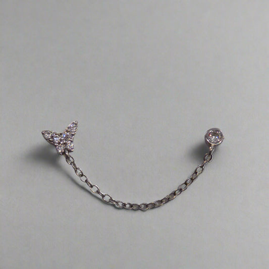 BUTTERFLY SINGLE EARRING SILVER