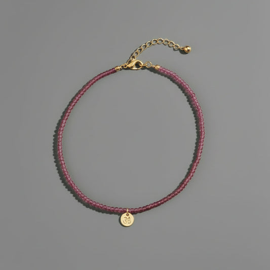 RUBY 'OHM' DISC NECKLACE