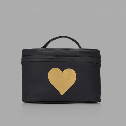 GOLD HEART COSMETIC CASE