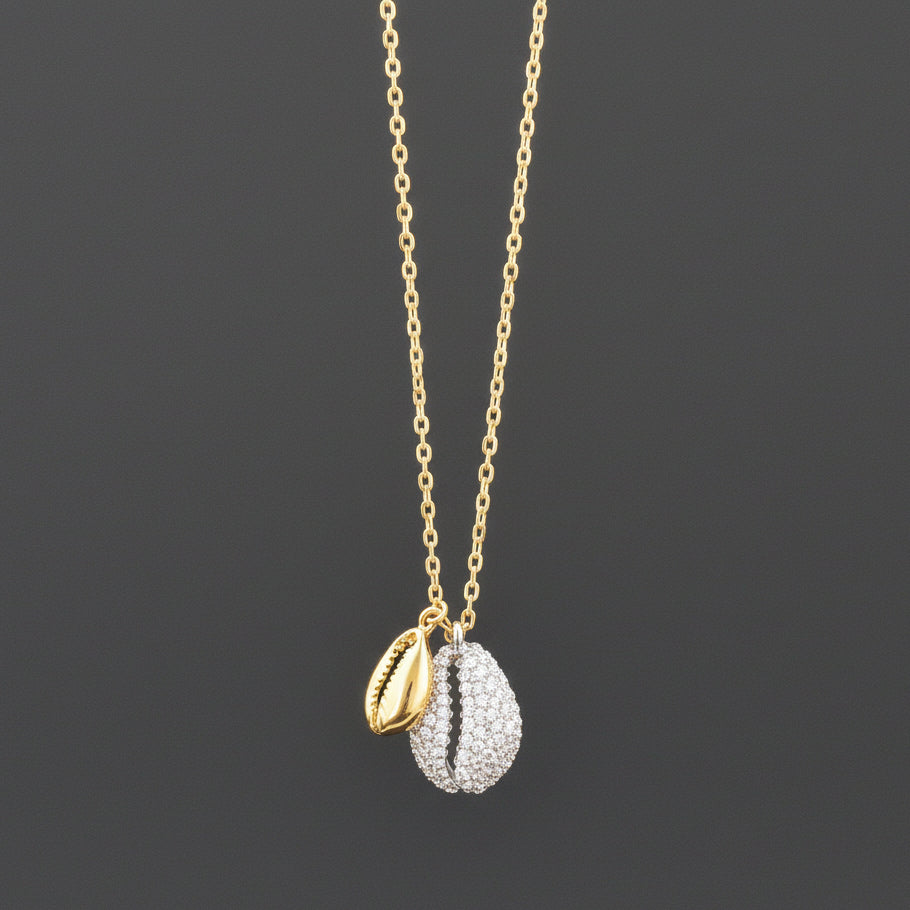 GOLD & PAVE SHELLS NECKLACE
