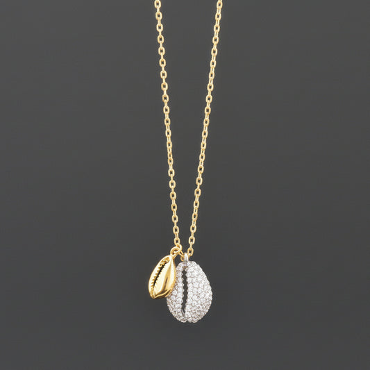 GOLD & PAVE SHELLS NECKLACE