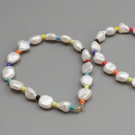 PEARL ANKLET WITH COLORFUL BEADS