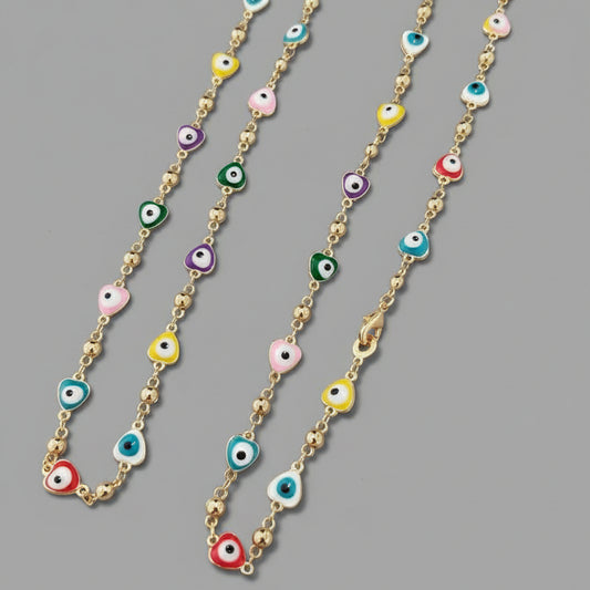 HEART EVIL EYE NECKLACE