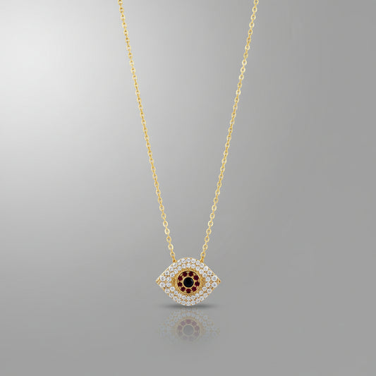 CZ GOLD EVIL EYE NECKLACE