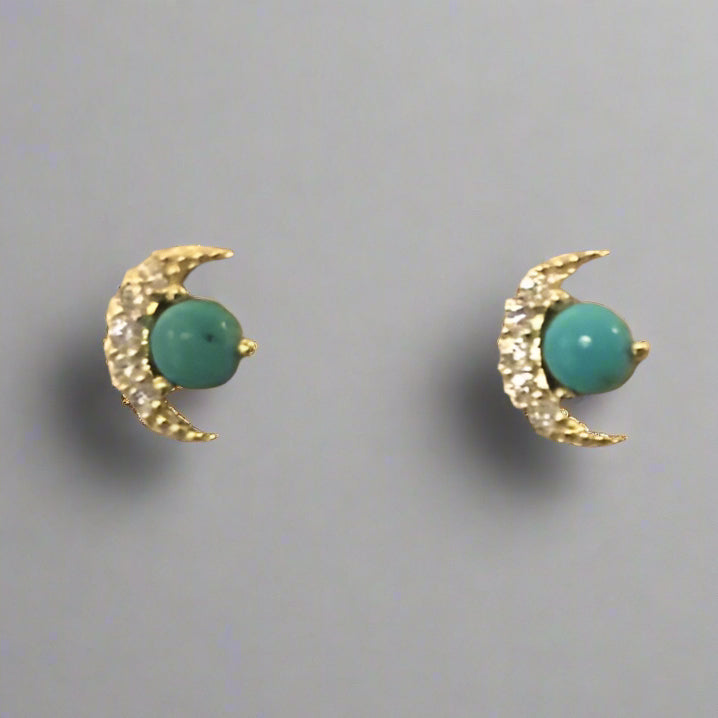 STONE MOON WITH TURQ EARRING