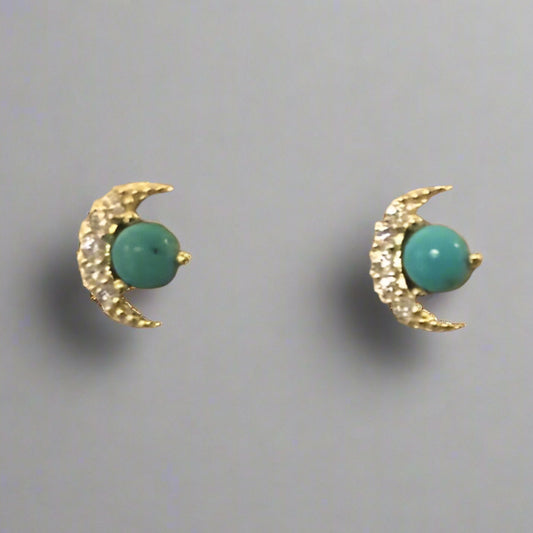 STONE MOON WITH TURQ EARRING