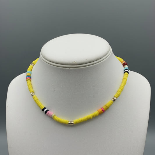 YELLOW MULTI BEAD NECKLACE