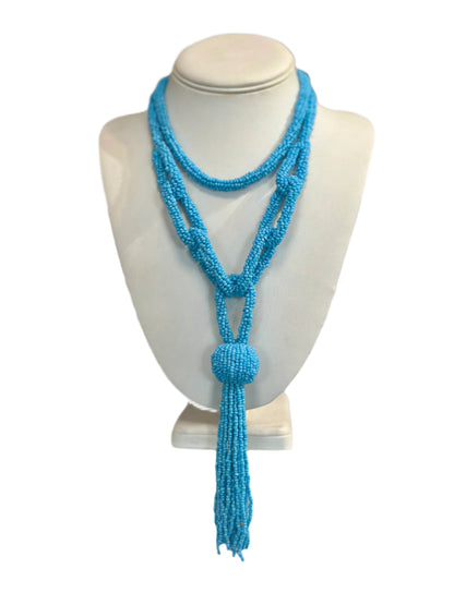 BEADED TASSEL NECKLACE