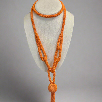 BEADED TASSEL NECKLACE