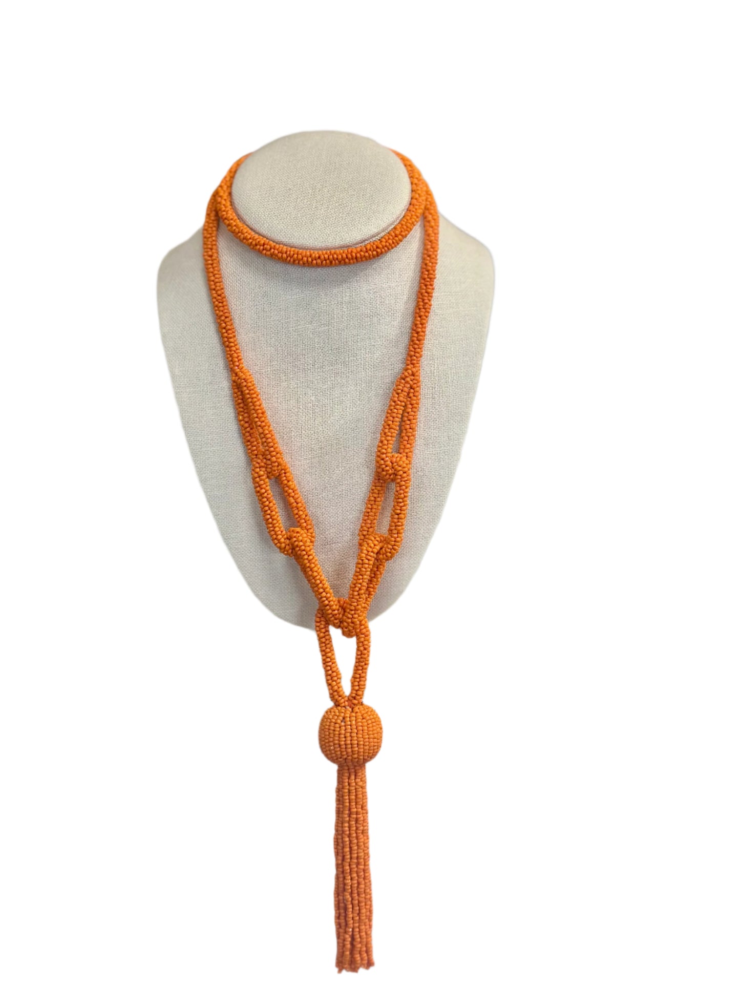 BEADED TASSEL NECKLACE