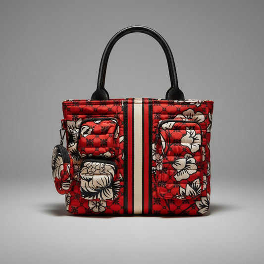 LANCASTER TOTE RED FLORAL
