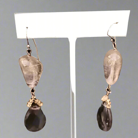 CITRINE SMOKEY QUARTZ EAR