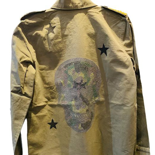 RAW HEM ARMY SKULL/STAR JACKET