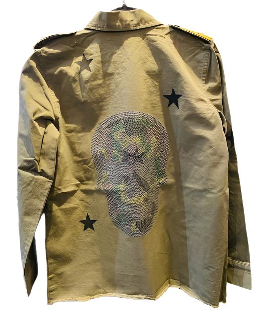 RAW HEM ARMY SKULL/STAR JACKET