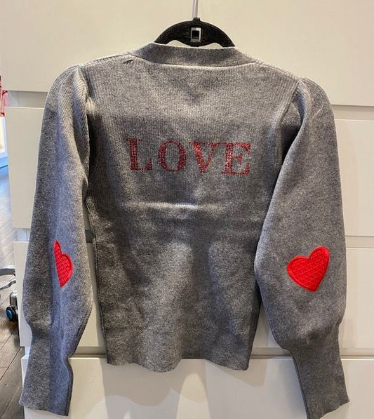 LOVE PUFF SHOULDER CARDIGAN