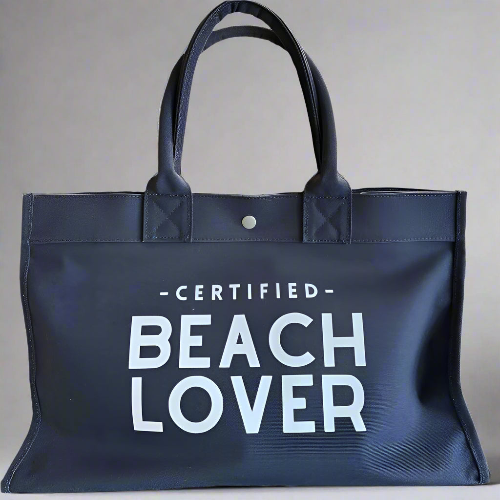 NAVY TOTE CERT BEACH LOVER