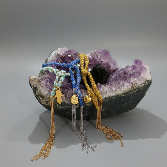 WOVEN WRAP BRACELET W CHARM