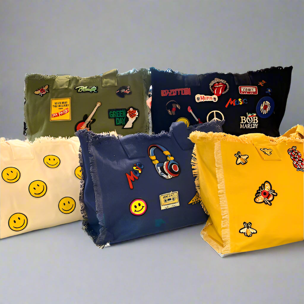 ASST FRINGE PATCH TOTES
