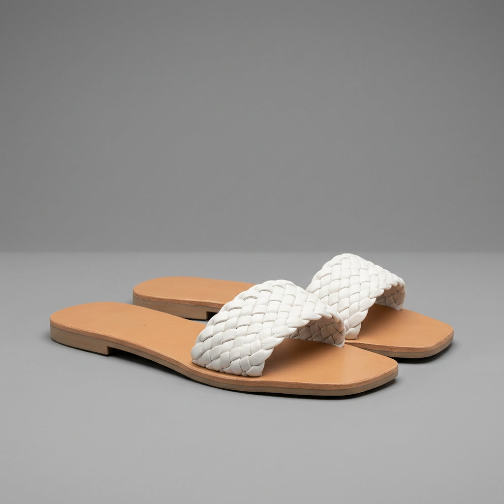 DANIA WHT LEATHER SANDAL