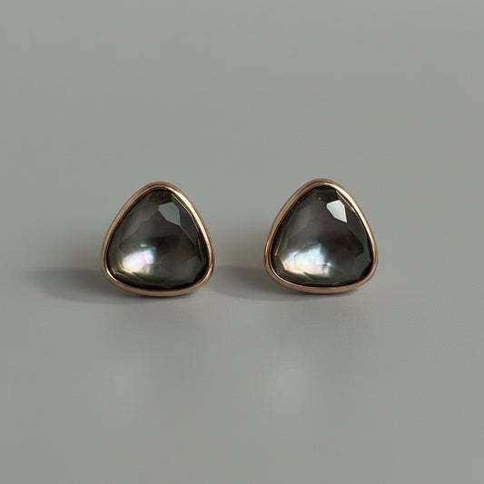 ROSE GOLD W/ FAUX LABRADORITE STUDS