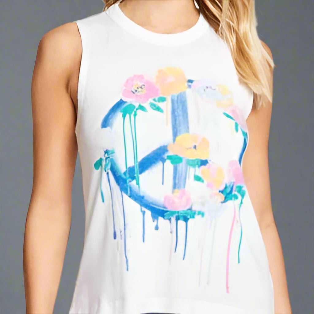DRIPPY PEACE FLOWERS TANK