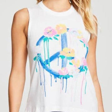 DRIPPY PEACE FLOWERS TANK