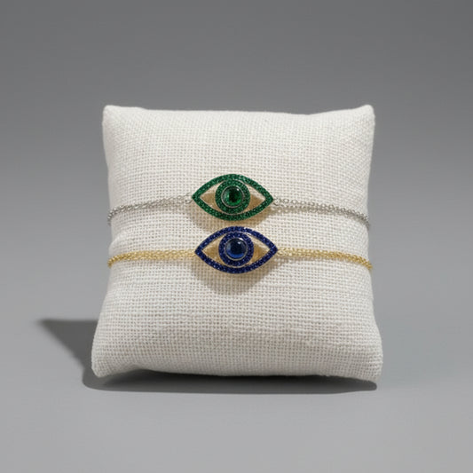 CZ STONE EVIL EYE BRACELET
