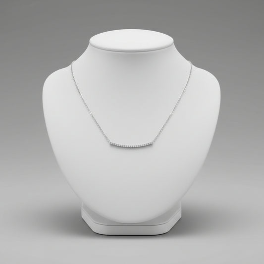 CZ CURVED BAR NECKLACE