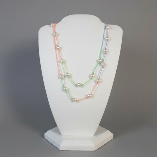 MULTI PEARL OMBRE CORD NECKLACE