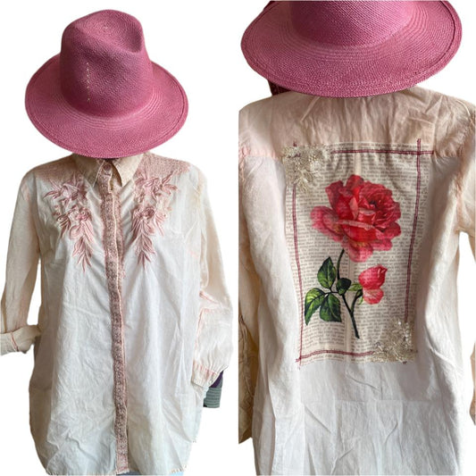 PINK NU VINTAGE SHIRT ROSE PATCH