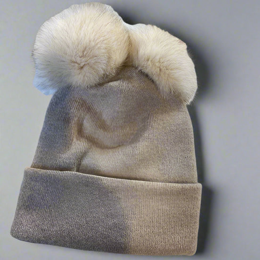 CASHMERE AND FOX BEANIE