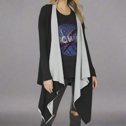 TAMAR 2 TONE DRAPED CARDI
