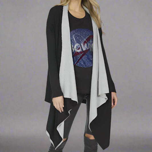 TAMAR 2 TONE DRAPED CARDI