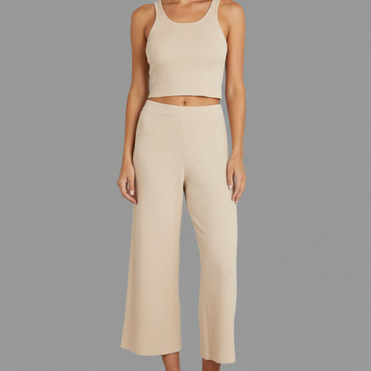 OATMEAL KNIT PANTS