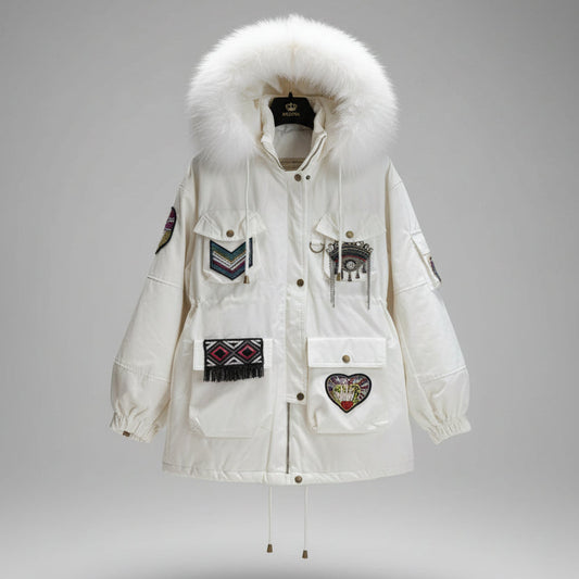 WHITE JACKET WITH ORNAMENTS