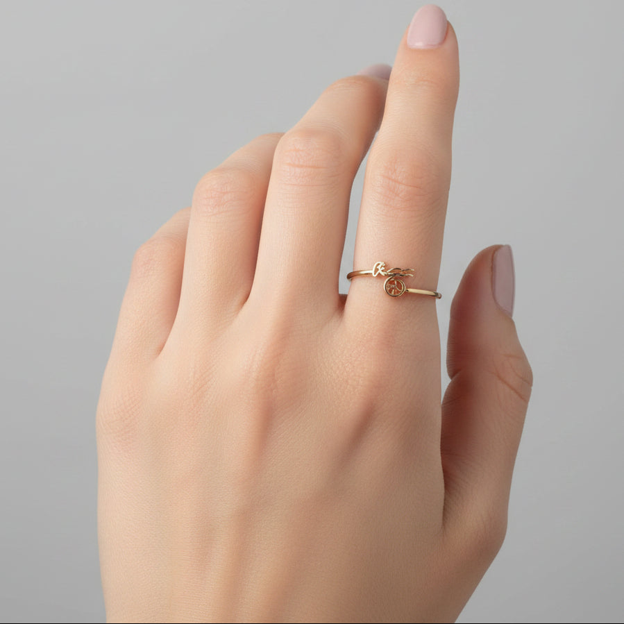 SS PEACE RING ADJUSTABLE