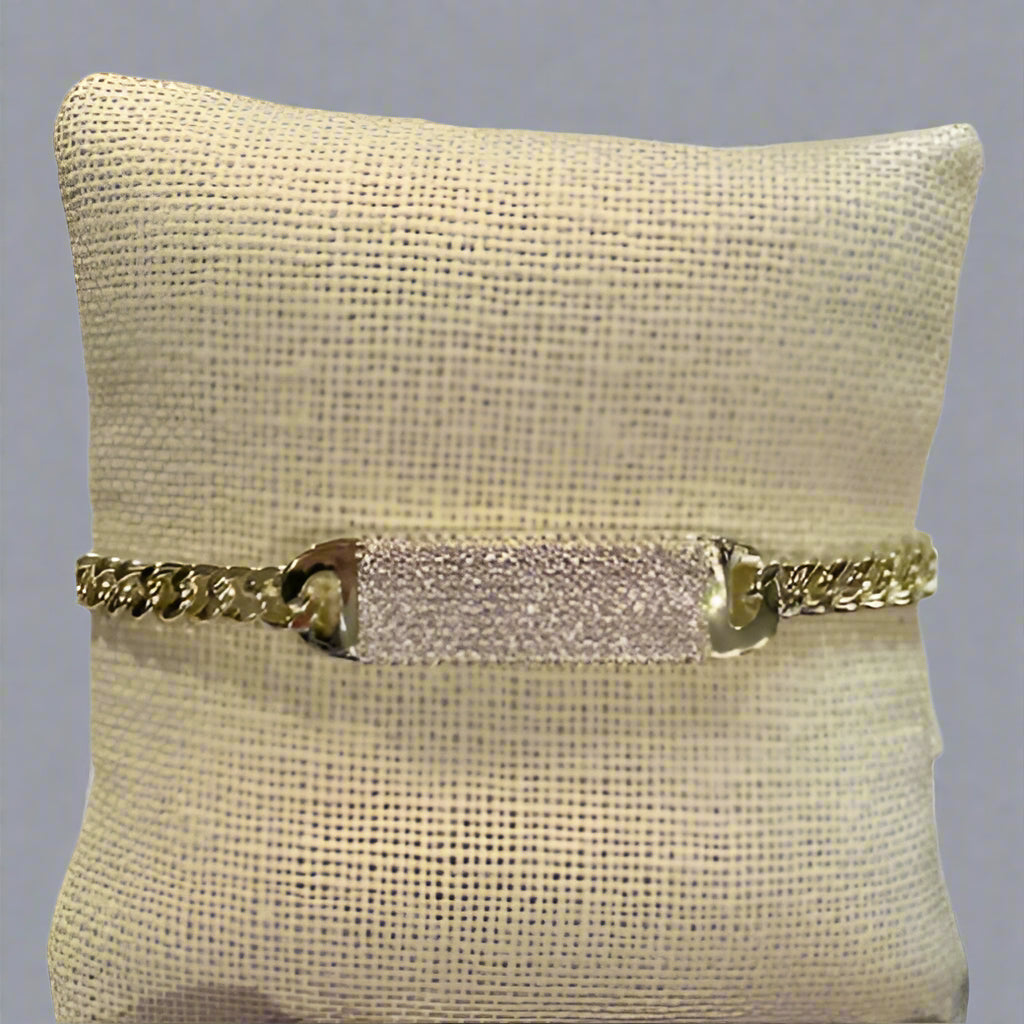 STERLING SILVER & VERMEIL PAVE ID BRACELET