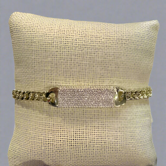 STERLING SILVER & VERMEIL PAVE ID BRACELET