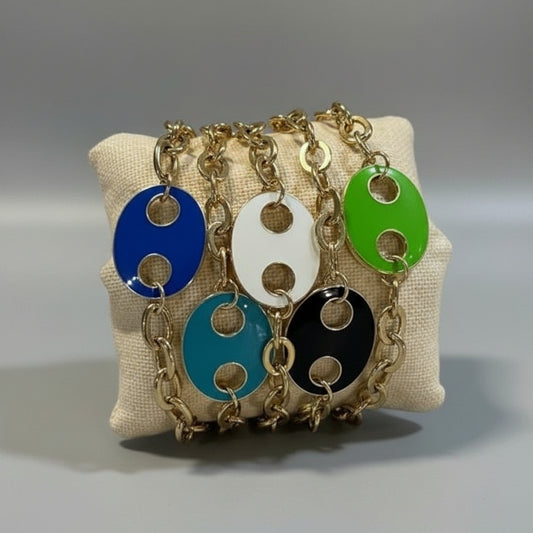 JUMBO ENAMEL GUCCI LINK BRACELET