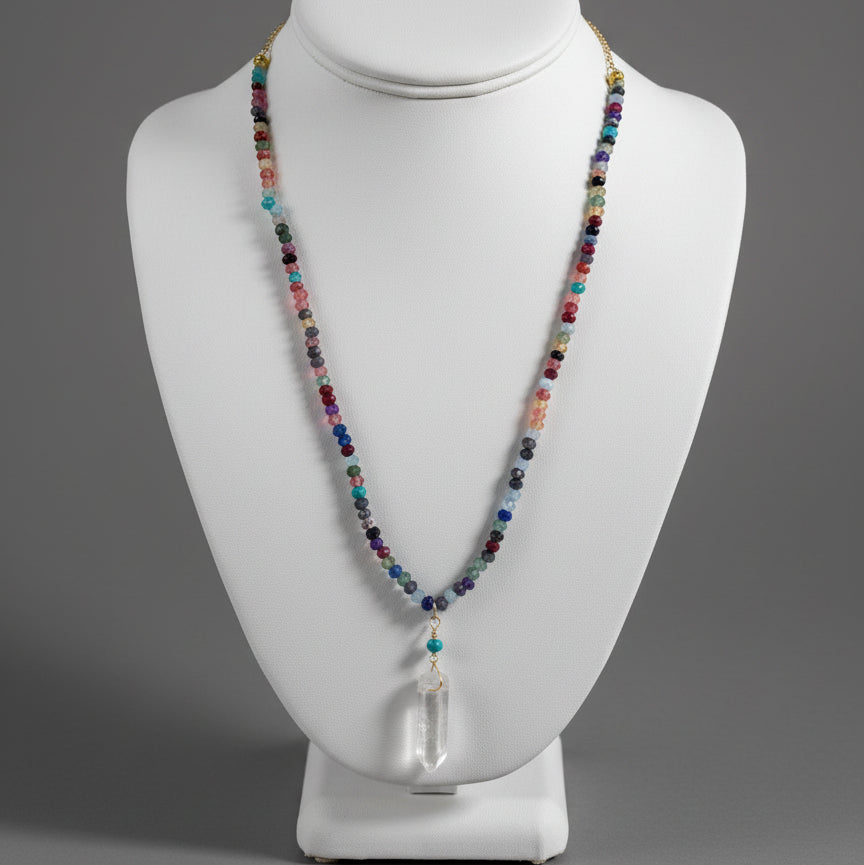 MULTISTONE NECKLACE W CRYSTALS