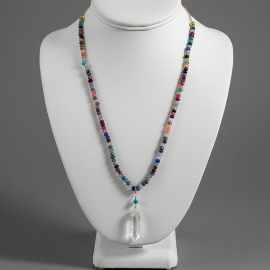 MULTISTONE NECKLACE W CRYSTALS