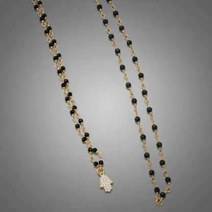 HEART/HAMSA CHARM NECKLACE