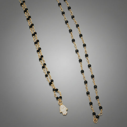 HEART/HAMSA CHARM NECKLACE