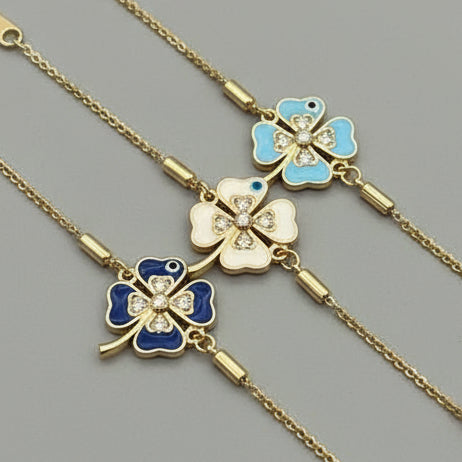 EVIL EYE CLOVER BRACELET