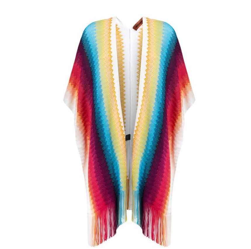 KNIT STRIPED PONCHO